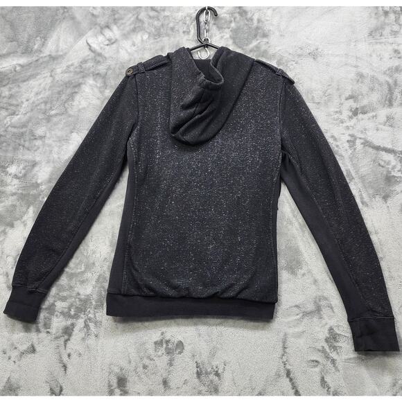 Vintage Fox Racing Jacket Women L Black Speckled Knit Button Front Hooded Casual - Picture 6 of 13